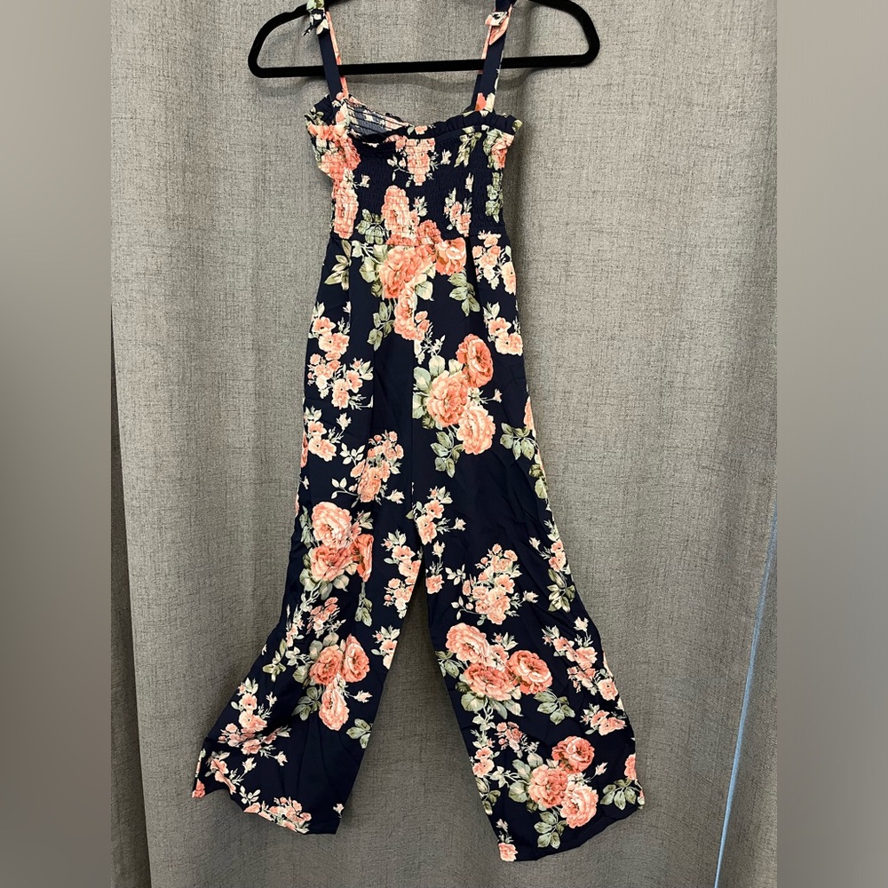 WDIRARA Girl's Jumpsuit Navy Ruffle Size 10Y-11Y